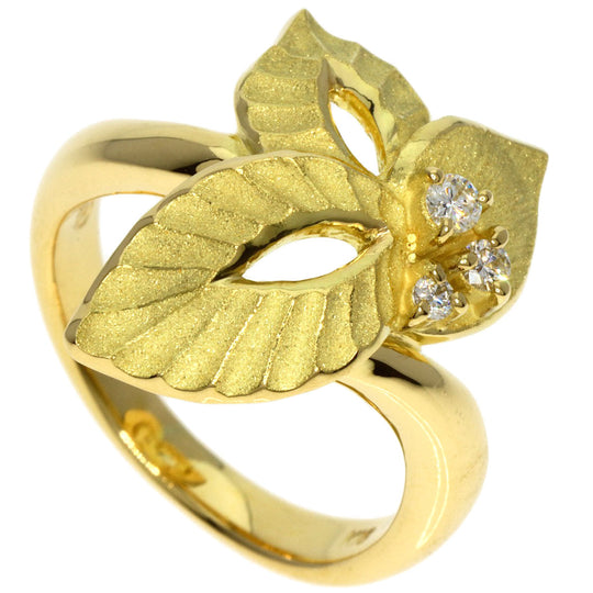 SHUN TAMURA Ring 18K Yellow Gold gold Diamond Gardenia Motif Women Used Authentic