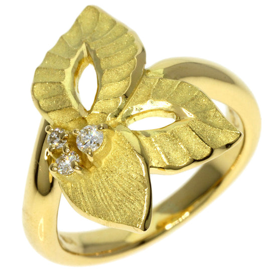 SHUN TAMURA Ring 18K Yellow Gold gold Diamond Gardenia Motif Women Used Authentic