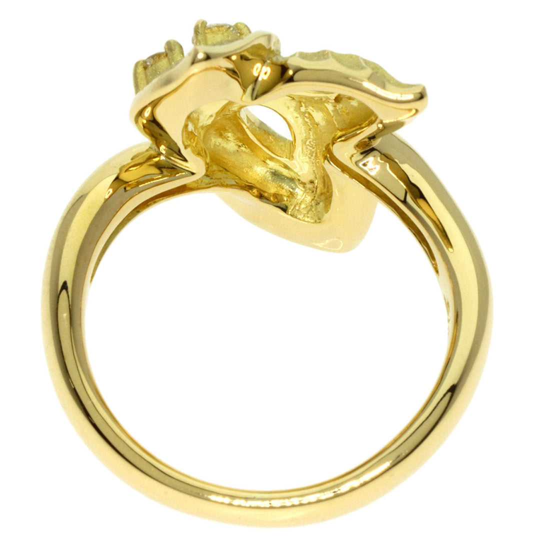 SHUN TAMURA Ring 18K Yellow Gold gold Diamond Gardenia Motif Women Used Authentic