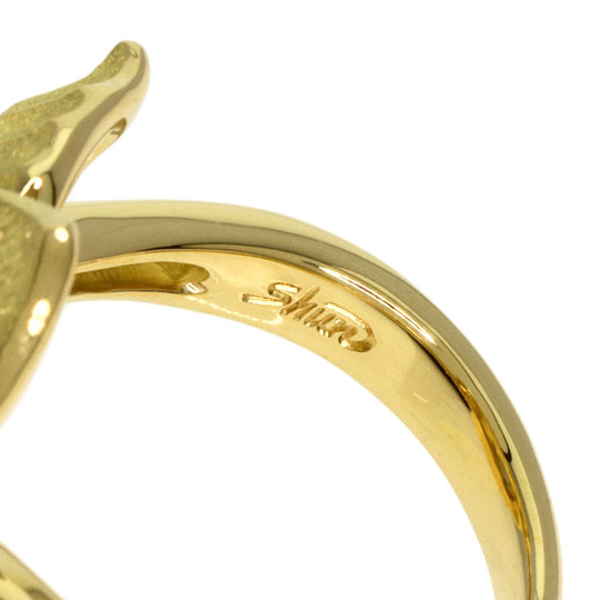 SHUN TAMURA Ring 18K Yellow Gold gold Diamond Gardenia Motif Women Used Authentic