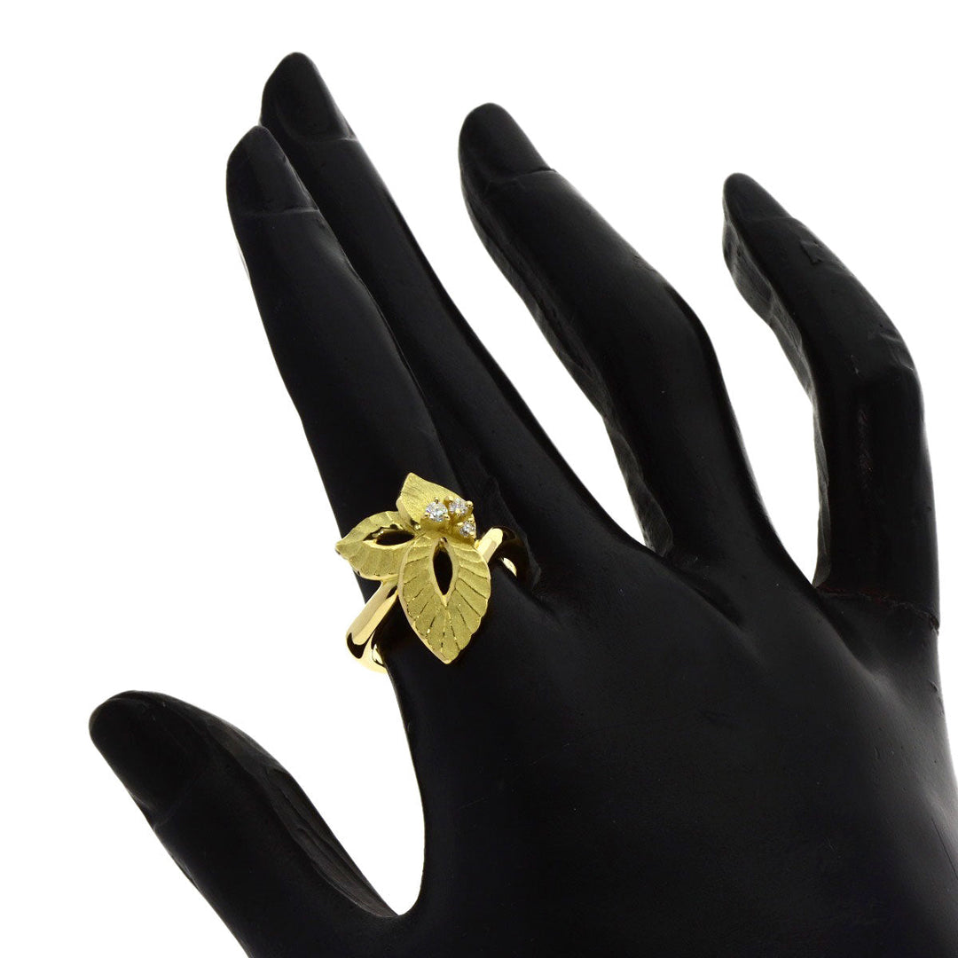 SHUN TAMURA Ring 18K Yellow Gold gold Diamond Gardenia Motif Women Used Authentic