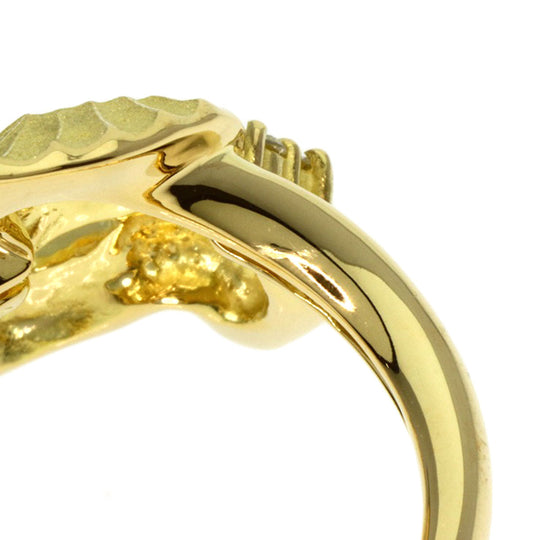 SHUN TAMURA Ring 18K Yellow Gold gold Diamond Gardenia Motif Women Used Authentic