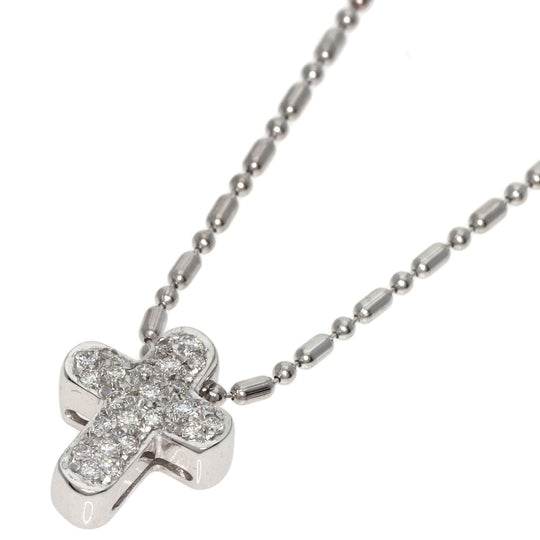 STAR JEWELRY Necklace K18WG Silver Cross diamond