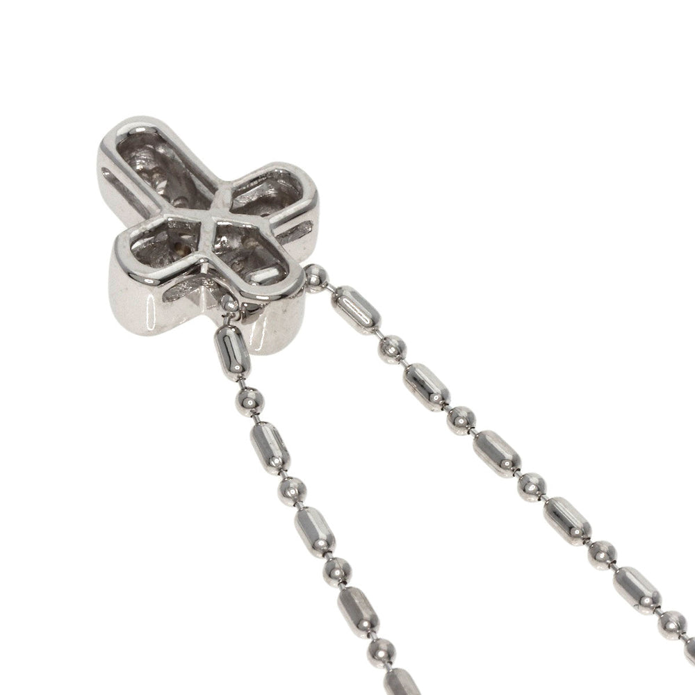STAR JEWELRY Necklace K18WG Silver Cross diamond