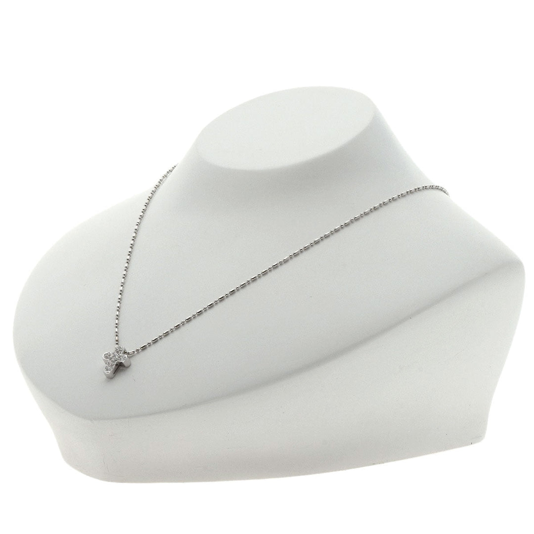STAR JEWELRY Necklace K18WG Silver Cross diamond
