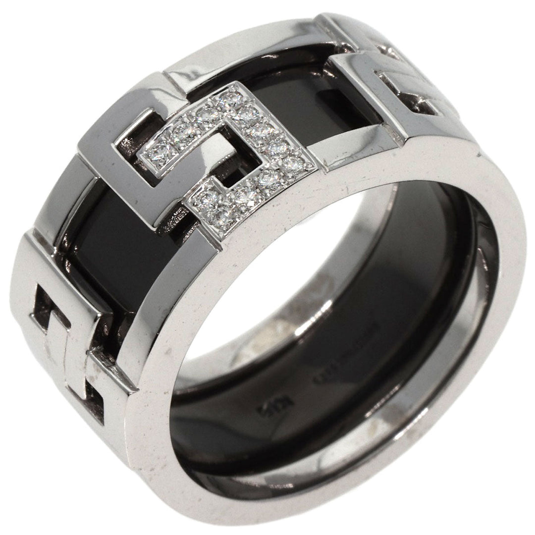 MIKIMOTO Ring K18WG Silver Diamond set ring