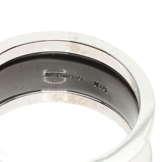MIKIMOTO Ring K18WG Silver Diamond set ring