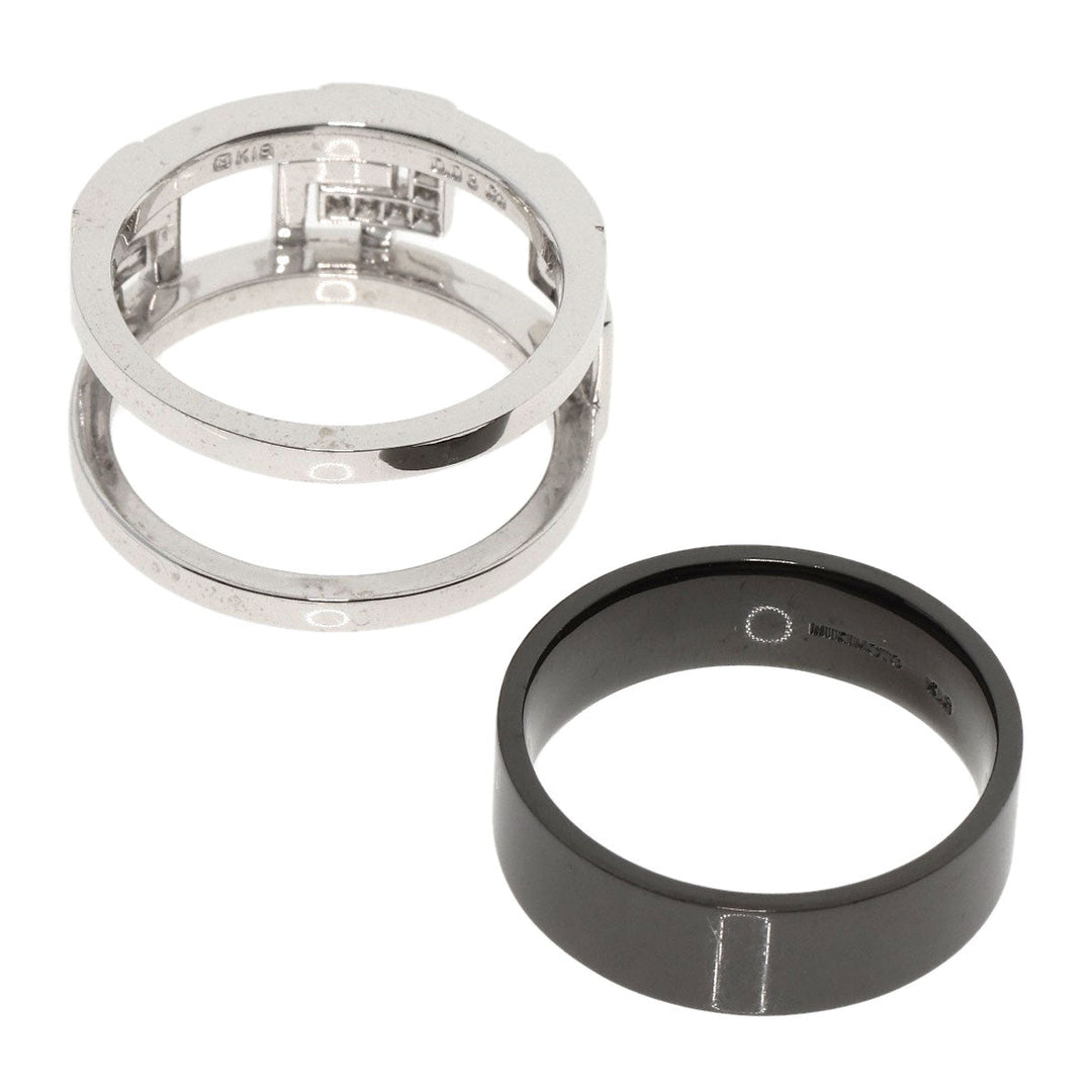 MIKIMOTO Ring K18WG Silver Diamond set ring