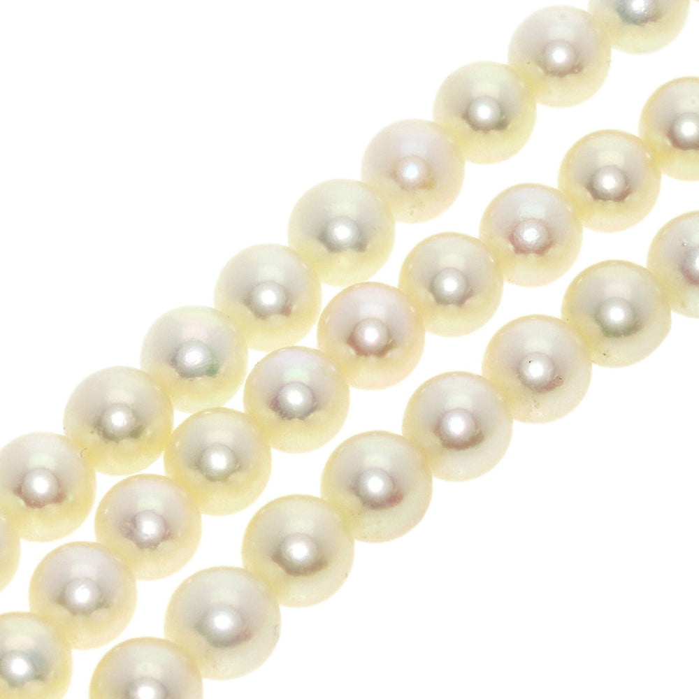 MIKIMOTO Necklace SV white Pearl 3-strand Women Used Authentic