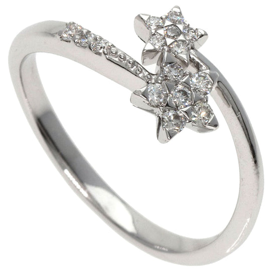 STAR JEWELRY Ring K18WG Silver Diamond Twin Star Spiral