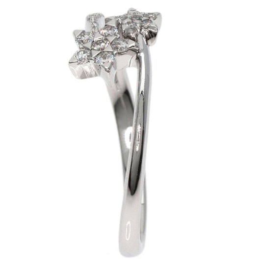 STAR JEWELRY Ring K18WG Silver Diamond Twin Star Spiral
