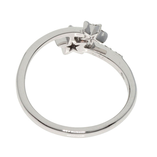STAR JEWELRY Ring K18WG Silver Diamond Twin Star Spiral