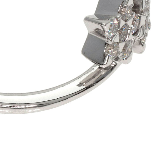 STAR JEWELRY Ring K18WG Silver Diamond Twin Star Spiral