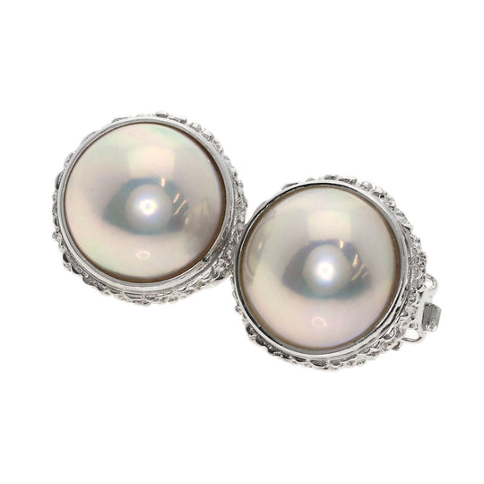 TASAKI Earring K14WG Silver Mabe Pearl Pearl