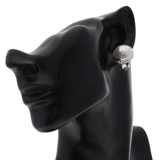 TASAKI Earring K14WG Silver Mabe Pearl Pearl