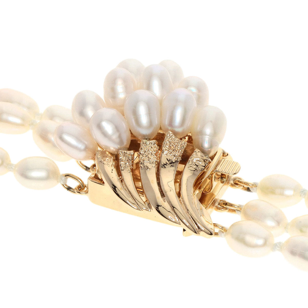 TASAKI Necklace K14YG white Freshwater Pearl 3 Strand 31.5" Long Women Used Authentic