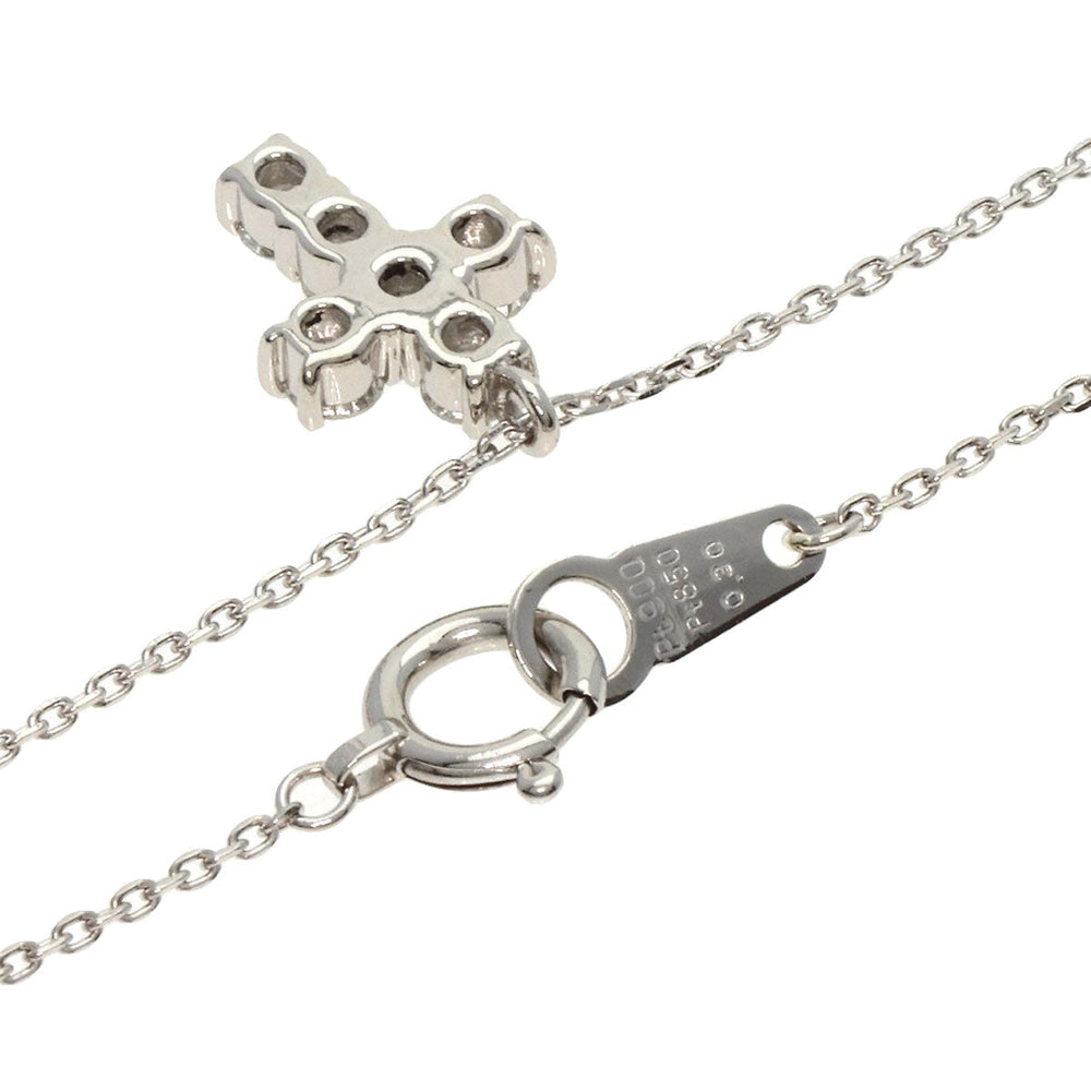 VANDOME Necklace PT850 , PT900 Silver Cross diamond Women Used Authentic