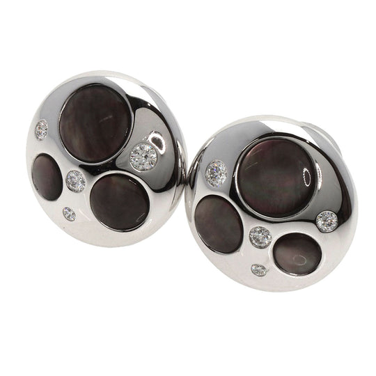 TASAKI Earring K18WG Silver Shell diamond Women Used Authentic