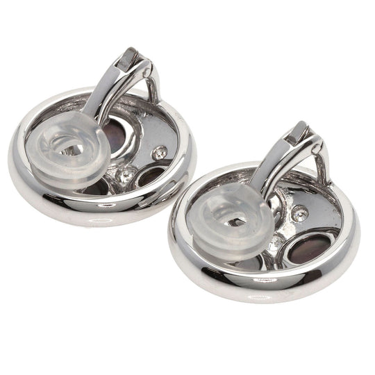 TASAKI Earring K18WG Silver Shell diamond Women Used Authentic
