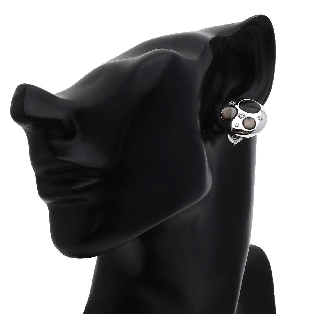 TASAKI Earring K18WG Silver Shell diamond Women Used Authentic