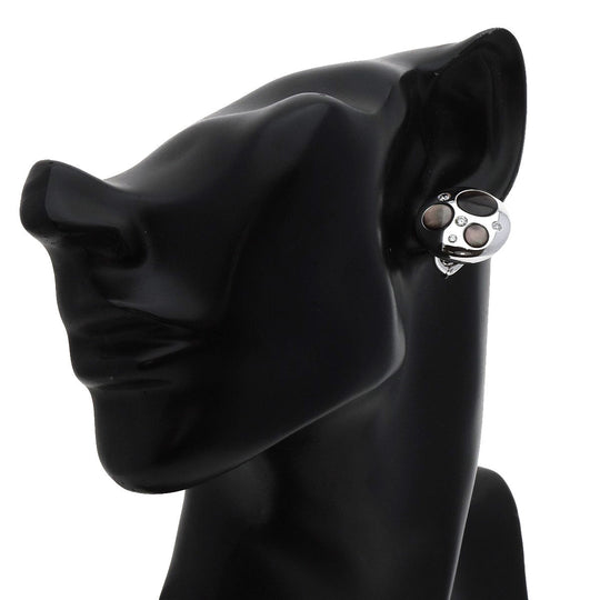 TASAKI Earring K18WG Silver Shell diamond Women Used Authentic