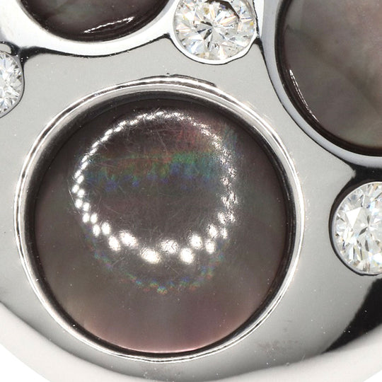 TASAKI Earring K18WG Silver Shell diamond Women Used Authentic