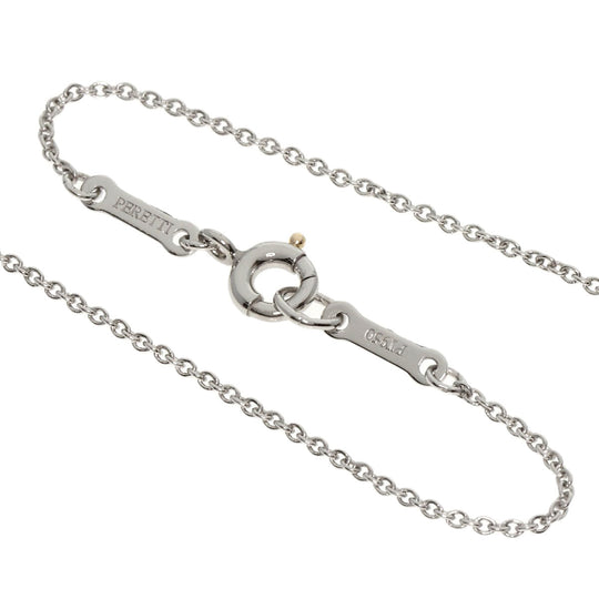 TIFFANY&Co. Necklace PT950 Silver Open Heart Full Pavé Diamond