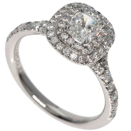 TIFFANY&Co. Ring PT950 Silver Solest cushion cut diamond