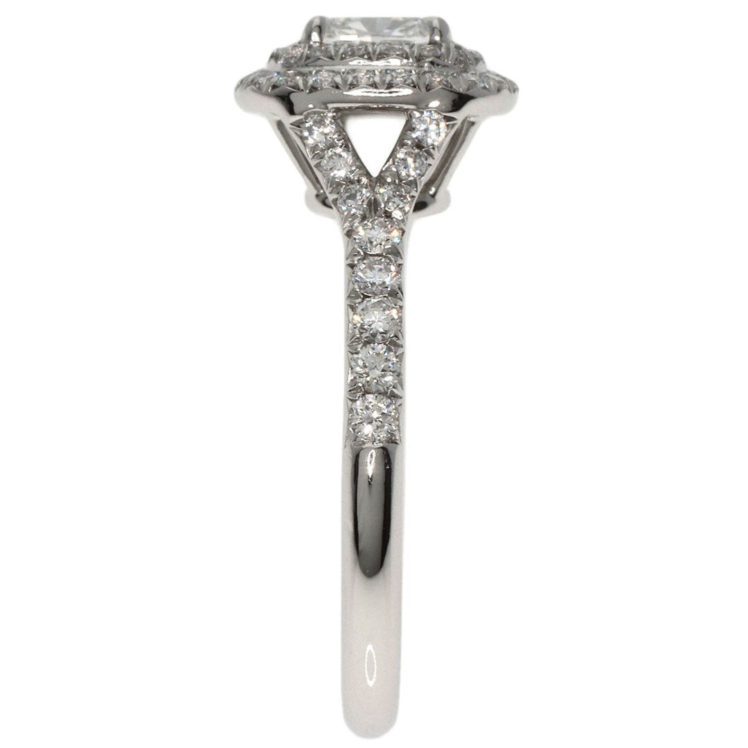 TIFFANY&Co. Ring PT950 Silver Solest cushion cut diamond