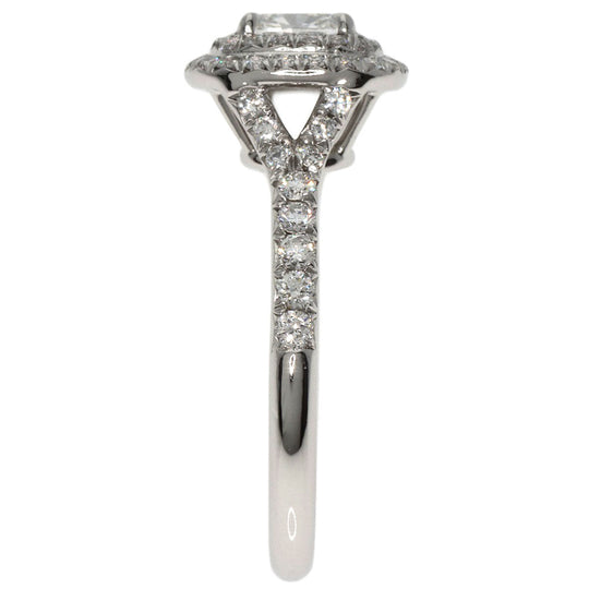 TIFFANY&Co. Ring PT950 Silver Solest cushion cut diamond
