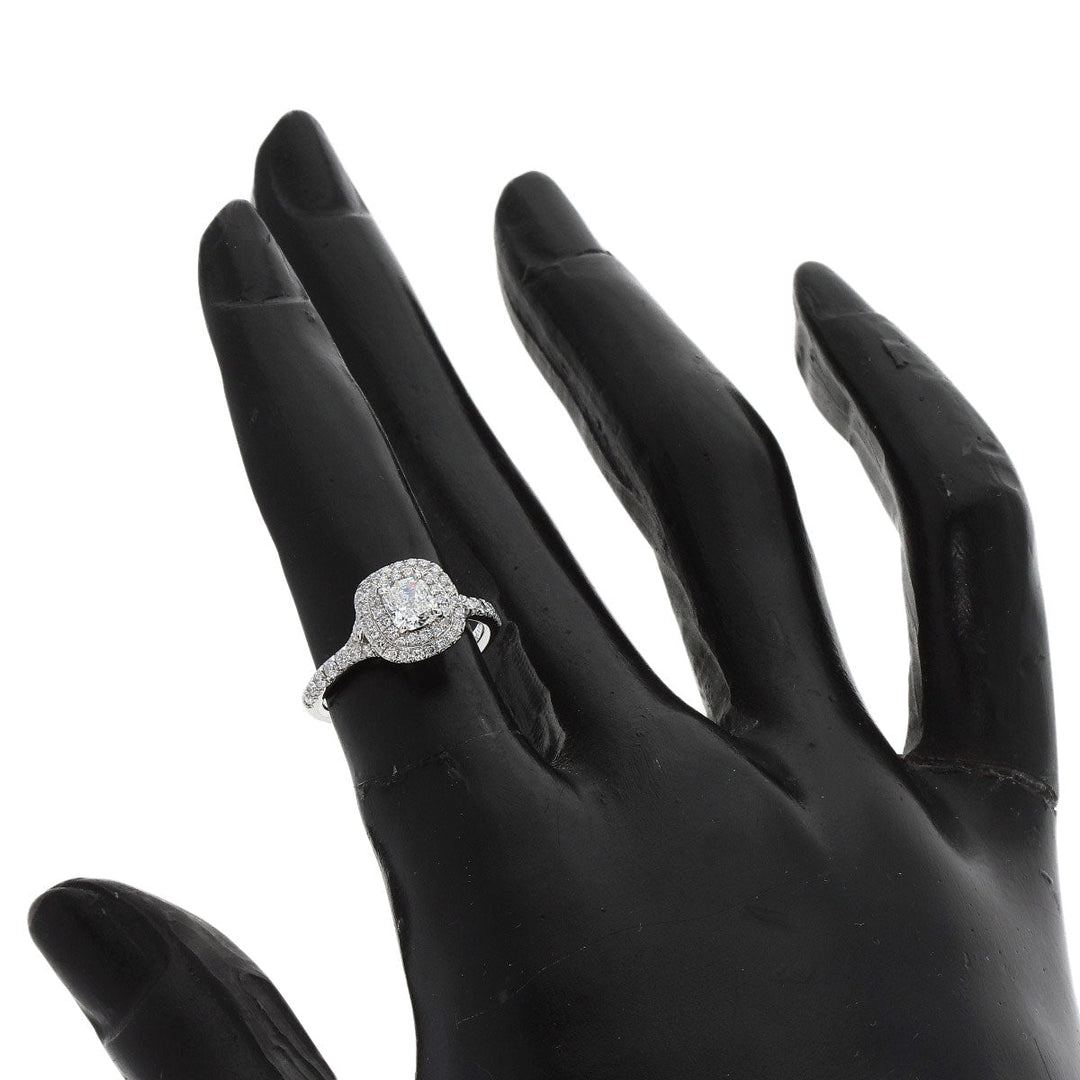 TIFFANY&Co. Ring PT950 Silver Solest cushion cut diamond