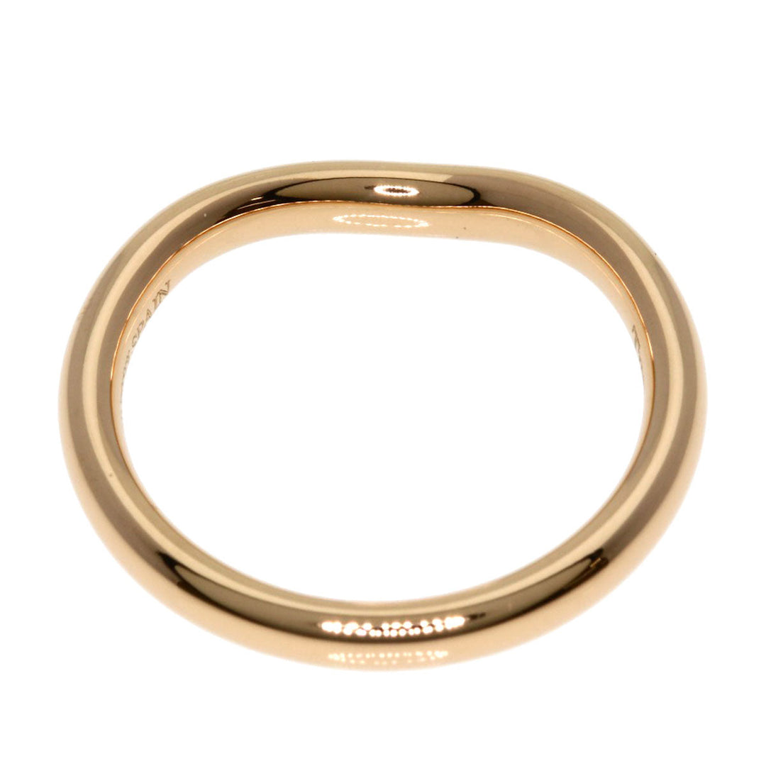 TIFFANY&Co. Ring 18K Pink Gold gold Curved Band 3P Diamond Women Used Authentic