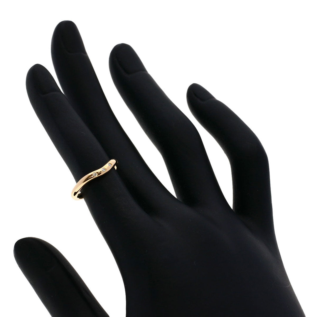 TIFFANY&Co. Ring 18K Pink Gold gold Curved Band 3P Diamond Women Used Authentic