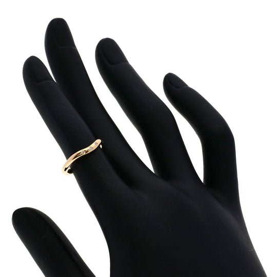 TIFFANY&Co. Ring 18K Pink Gold gold Curved Band 3P Diamond Women Used Authentic