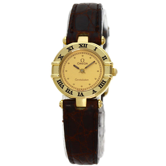 OMEGA Watches Quartz 5951080 K18YG, leather gold Constellation gold dial Women Used Authentic