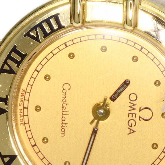 OMEGA Watches Quartz 5951080 K18YG, leather gold Constellation gold dial Women Used Authentic