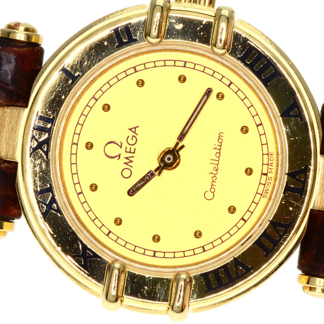 OMEGA Watches Quartz 5951080 K18YG, leather gold Constellation gold dial Women Used Authentic