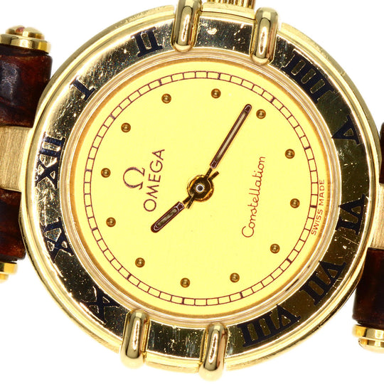 OMEGA Watches Quartz 5951080 K18YG, leather gold Constellation gold dial Women Used Authentic