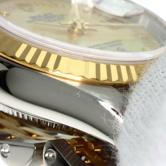 ROLEX Watches Mechanical Automatic 79173 2BR Stainless Steel , K18YG gold Datejust Yellow Shell 2P Diamond Yellow shell dial Women Used Authentic