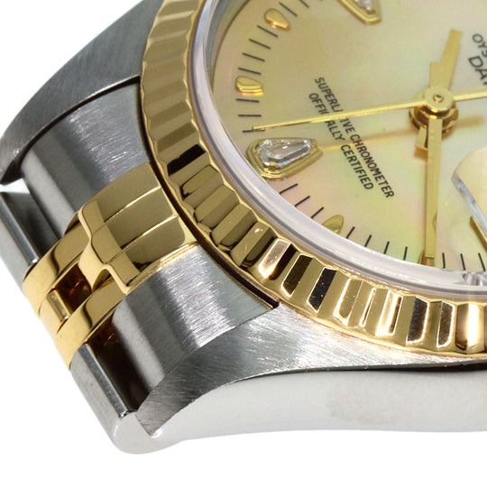ROLEX Watches Mechanical Automatic 79173 2BR Stainless Steel , K18YG gold Datejust Yellow Shell 2P Diamond Yellow shell dial Women Used Authentic