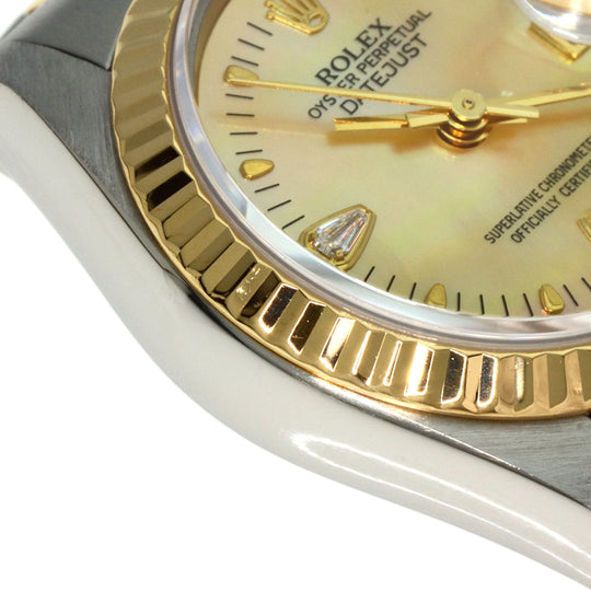 ROLEX Watches Mechanical Automatic 79173 2BR Stainless Steel , K18YG gold Datejust Yellow Shell 2P Diamond Yellow shell dial Women Used Authentic