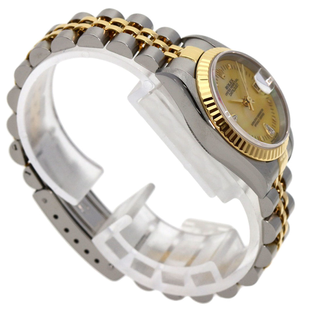 ROLEX Watches Mechanical Automatic 79173 2BR Stainless Steel , K18YG gold Datejust Yellow Shell 2P Diamond Yellow shell dial Women Used Authentic