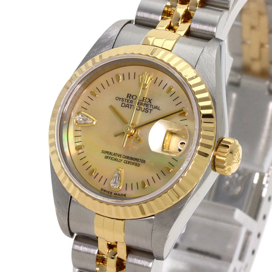 ROLEX Watches Mechanical Automatic 79173 2BR Stainless Steel , K18YG gold Datejust Yellow Shell 2P Diamond Yellow shell dial Women Used Authentic