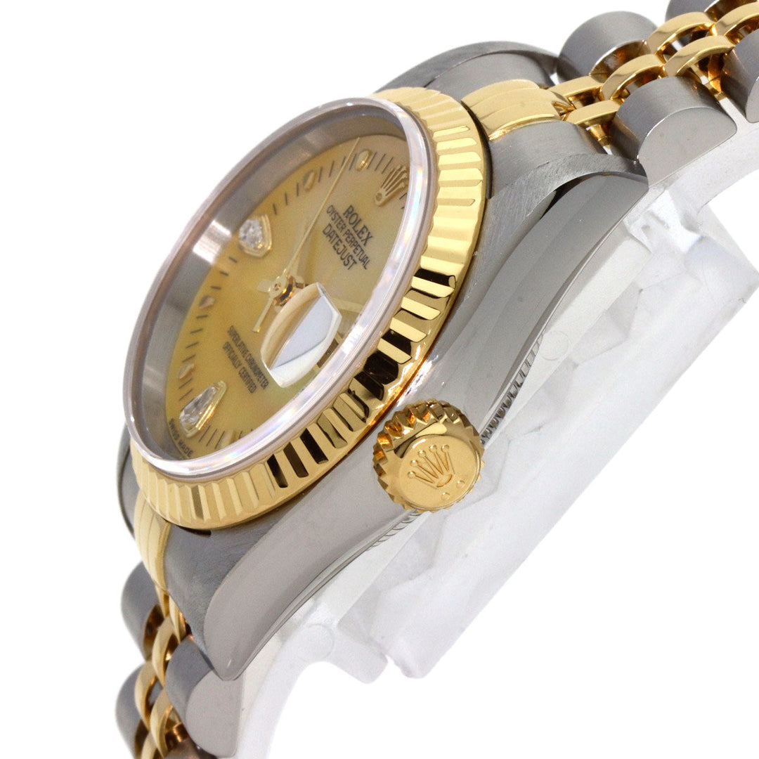 ROLEX Watches Mechanical Automatic 79173 2BR Stainless Steel , K18YG gold Datejust Yellow Shell 2P Diamond Yellow shell dial Women Used Authentic