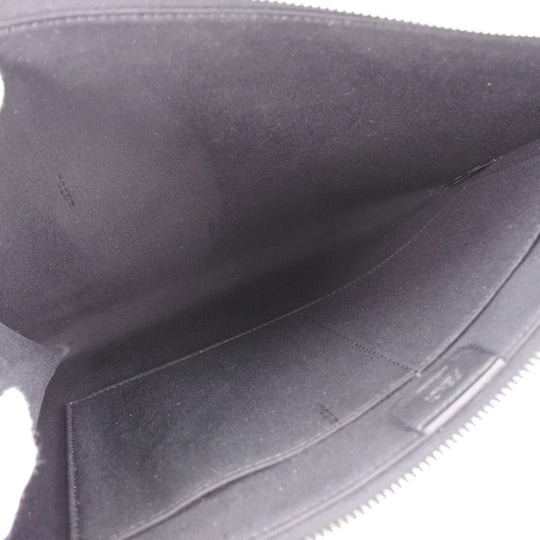 FENDI Clutch bag 8M0370 7MP F0V3X leather black Karl Lagerfeld Studs carlito flat clutch Women Used Authentic
