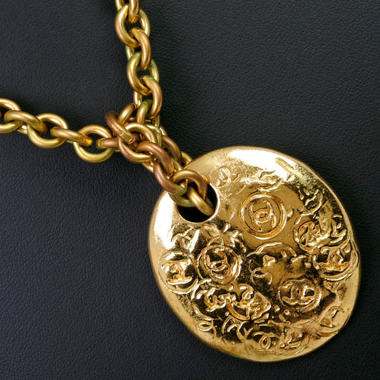CHANEL Necklace Plated Gold gold COCO Mark Women Used Authentic