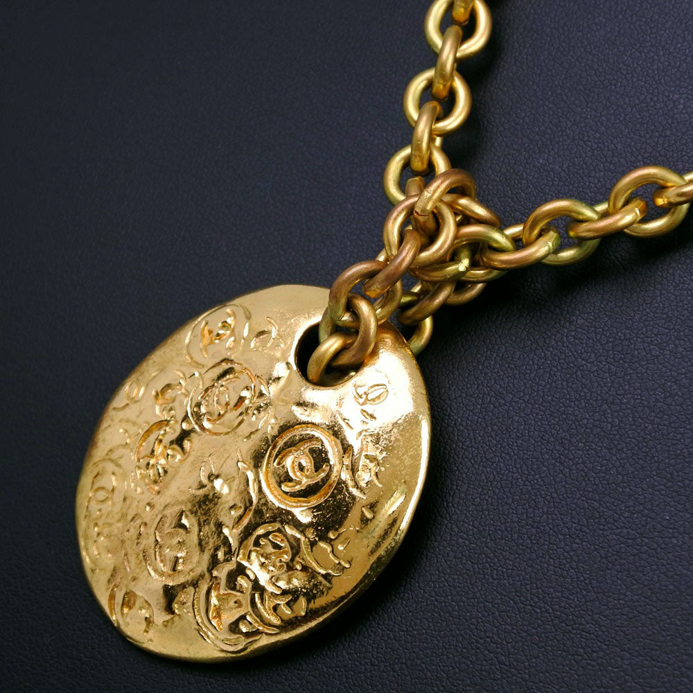 CHANEL Necklace Plated Gold gold COCO Mark Women Used Authentic