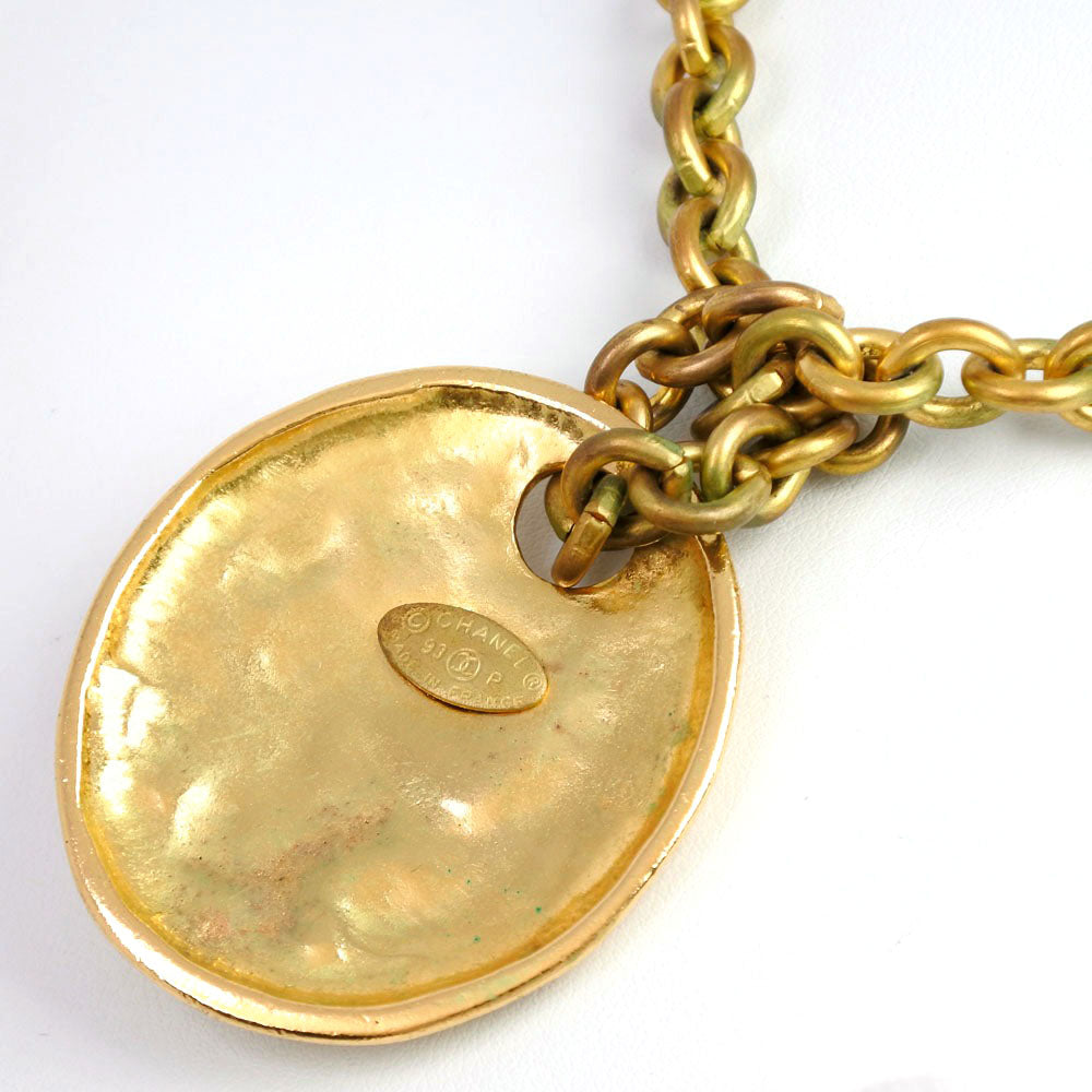 CHANEL Necklace Plated Gold gold COCO Mark Women Used Authentic
