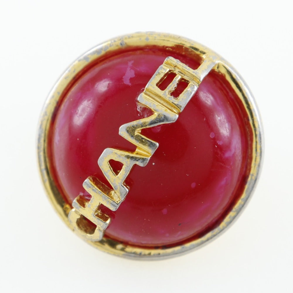 CHANEL Earring Plated Gold Red/gold Women Used Authentic