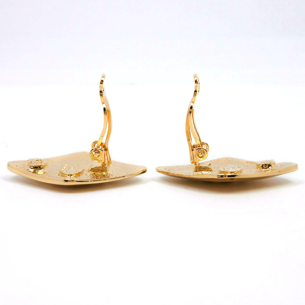 CHANEL Earring Plated Gold gold COCO Mark Women Used Authentic
